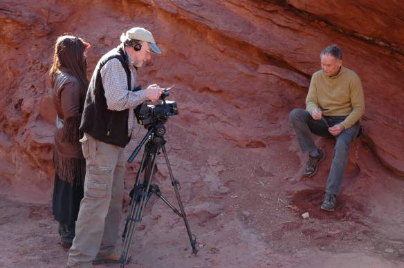 Filmmaker Laura Kamala with cinematographer Doug Crawford and Brooke Williams, Photo courtesy Debra Anderson